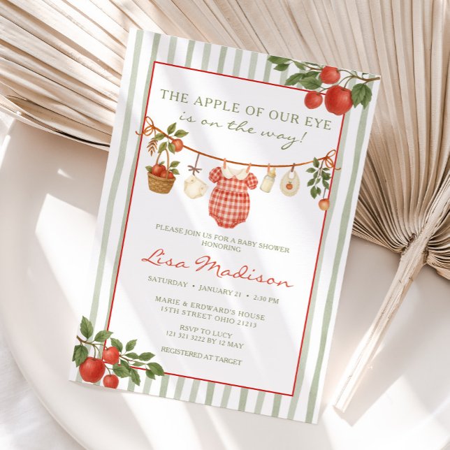 Invitación Baby Shower de Apple of our Eye Clothesline (Subido por el creador)