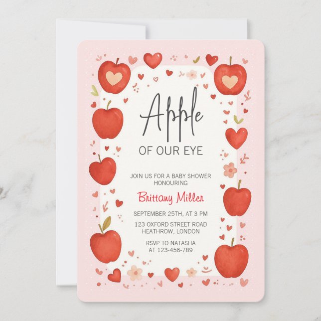 Invitación Baby Shower de Apple of Our Eye Fall (Anverso)