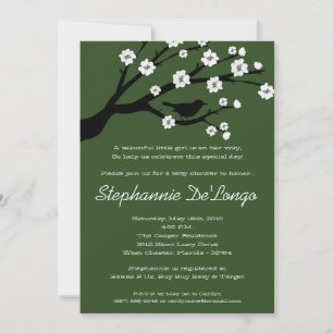 Invitación Baby Shower de árbol de cerezo en flor