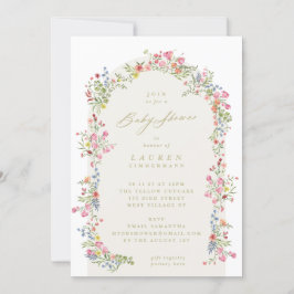 Invitación Baby Shower de arco floral elegante de primavera