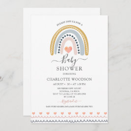Invitación Baby Shower de arcoiris acuático