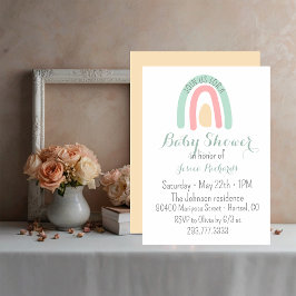 Invitación Baby Shower de arcoiris de color de agua