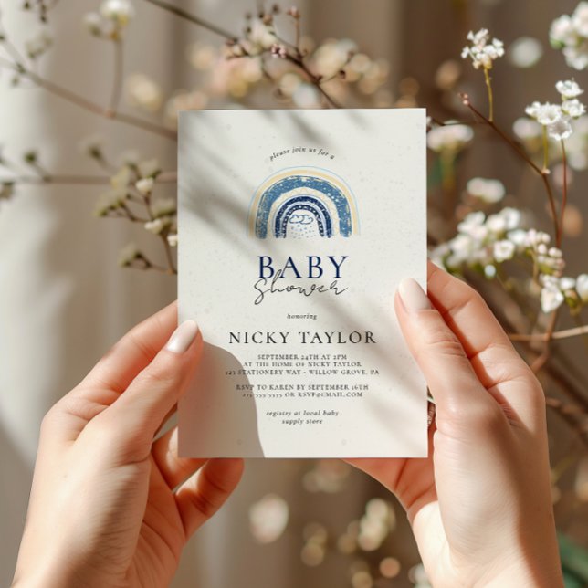 Invitación Baby Shower de arcoiris Minimalista (Subido por el creador)