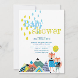Invitación Baby Shower de arte folclórico escandinavo invita 