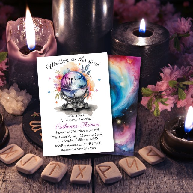 Invitación Baby Shower de astrología de crystal Ball (Subido por el creador)