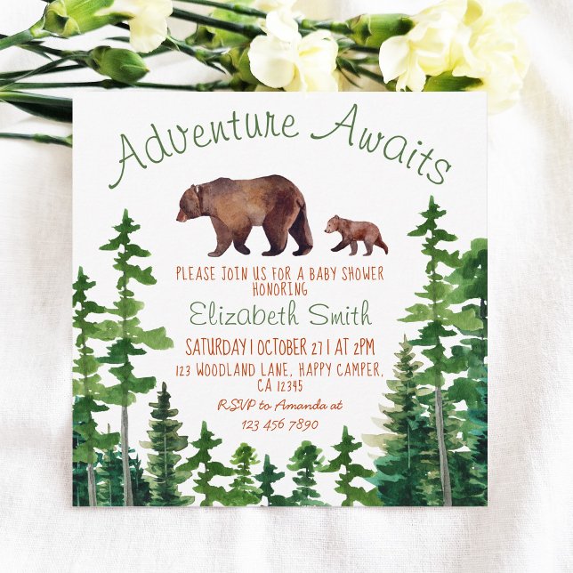 Invitación Baby Shower de Aventura de Mamá Cuta y Bear (Subido por el creador)