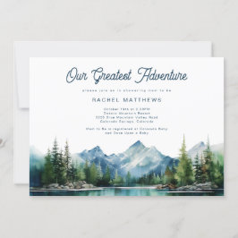 Invitación Baby Shower de aventura rústica de la montaña fore
