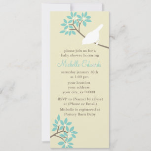 Invitación Baby Shower de Aves Elegantes