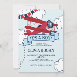 Invitación Baby Shower de avión