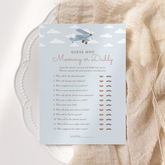 Invitación Baby Shower de avión adivina quién es el juego de  (Subido por el creador)