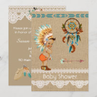 Invitación Baby Shower de Baby Boy Nativo Estadoun