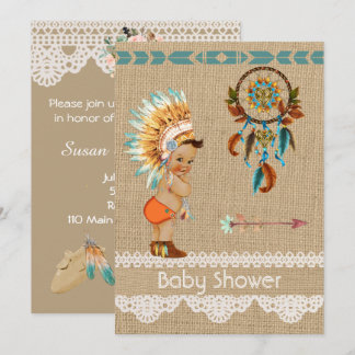 Invitación Baby Shower de Baby Boy Nativo Estadoun
