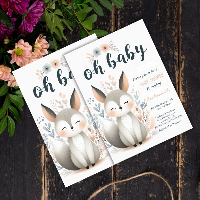 Invitación Baby Shower de Baby Fox Adorable (Subido por el creador)
