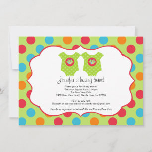 Invitación Baby Shower de Baby Owl Clothes Twins