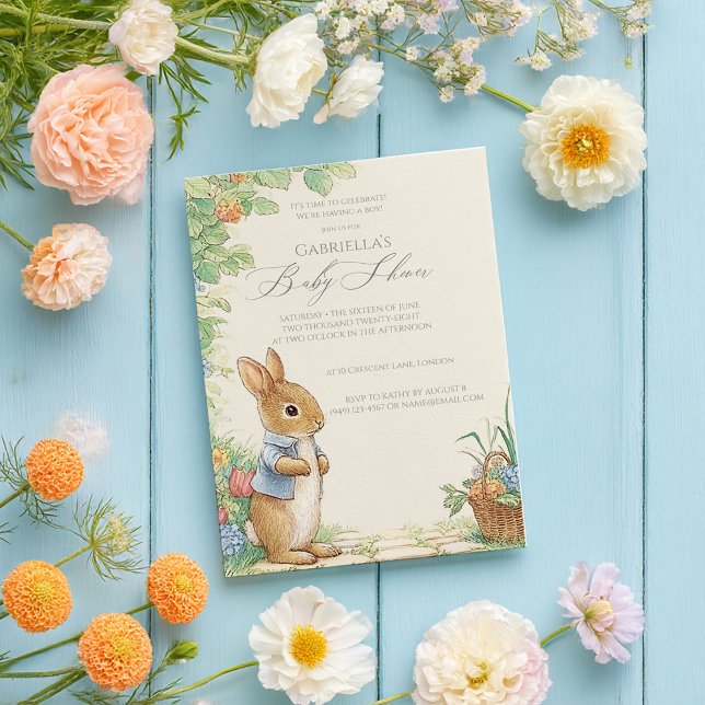 Invitación Baby Shower de Baby Peter Rabbit Garden (Subido por el creador)