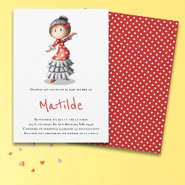 Invitación Baby Shower de bailarina de flamenco sevillana esp