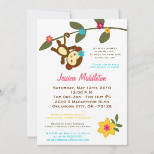 Invitación Baby Shower de baile de mono de gamo 5x