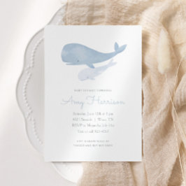 Invitación Baby Shower de ballena acuática bajo el mar