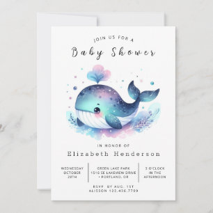 Invitación Baby Shower de ballena de Sea Personalizado