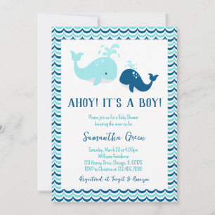 Invitación Baby Shower de ballenas