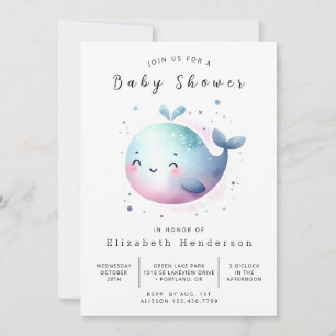 Invitación Baby Shower de ballenas acuáticas en línea
