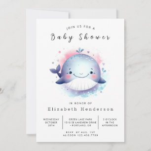 Invitación Baby Shower de ballenas bohemias en línea