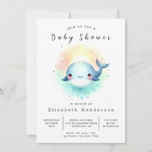 Invitación Baby Shower de ballenas encantado