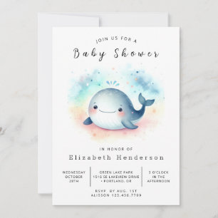 Invitación Baby Shower de ballenas encantado