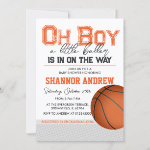 Invitación Baby Shower de baloncesto editable
