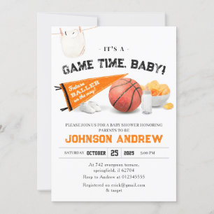 Invitación Baby Shower de baloncesto personal Slam Dunk