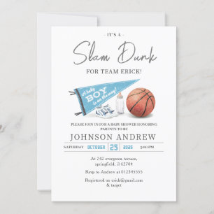 Invitación Baby Shower de baloncesto personal Slam Dunk