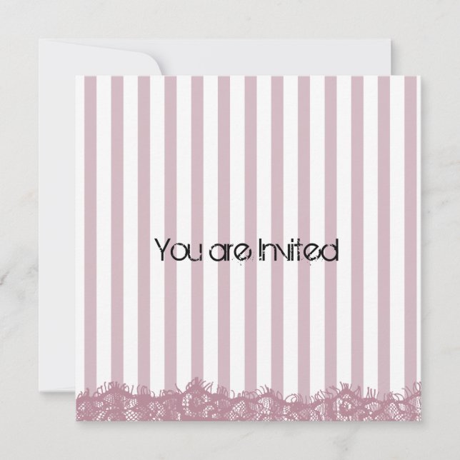 Invitación Baby Shower de bandas rosadas (Anverso)