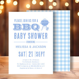 Invitación Baby Shower de barbacoa azul