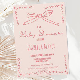Invitación Baby Shower de barrido de mano de pintu