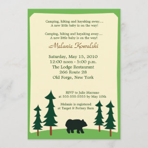Invitación Baby Shower de Bear Adirondack Lodge 5x