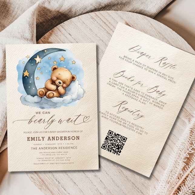 Invitación Baby Shower de Bearly Wait Blue Boy (Subido por el creador)