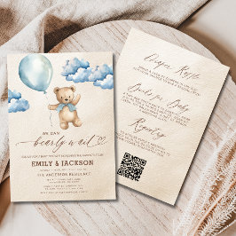 Invitación Baby Shower de Bearly Wait Blue Boy
