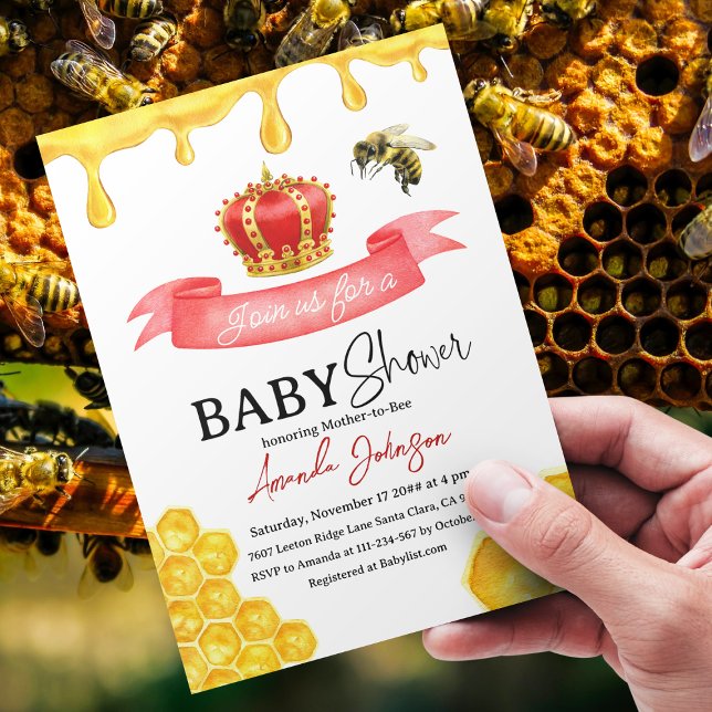Invitación Baby Shower de bebe de la corona roja (Subido por el creador)
