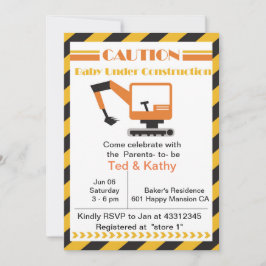 Invitación Baby Shower de bebé en construcción