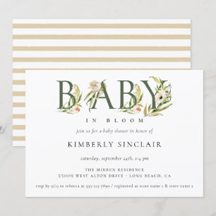 Invitación Baby Shower de bebé en flor