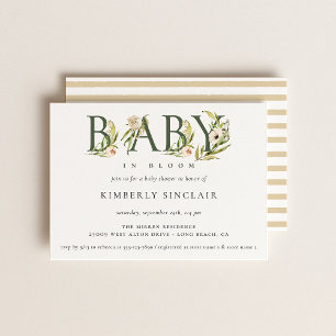 Invitación Baby Shower de bebé en flor