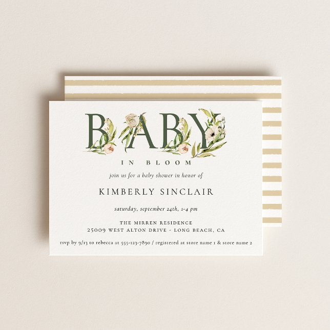 Invitación Baby Shower de bebé en flor (Subido por el creador)