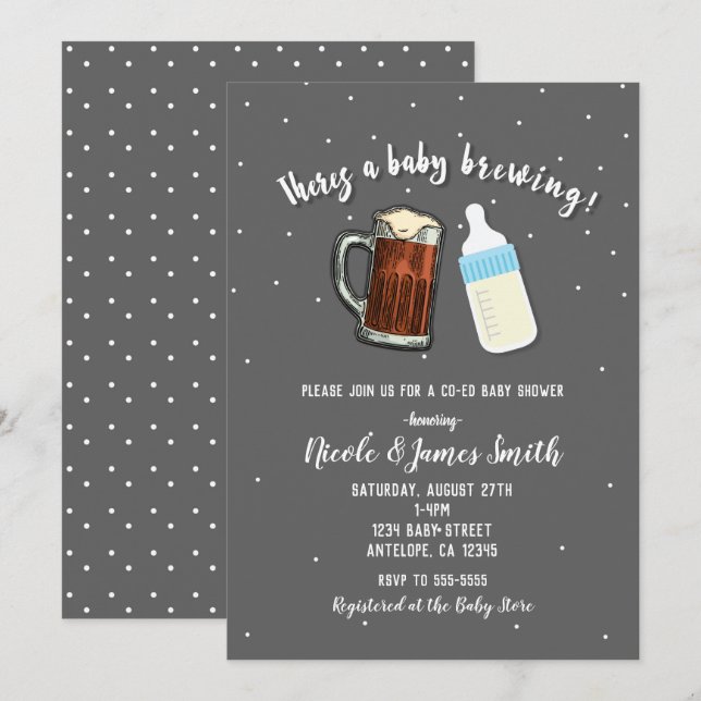 Invitación Baby Shower de beer Brewing Mugs (Anverso / Reverso)