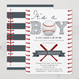 Invitación Baby Shower de béisbol es un niño