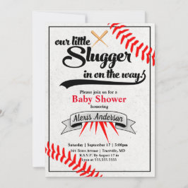 Invitación Baby Shower de béisbol pequeño