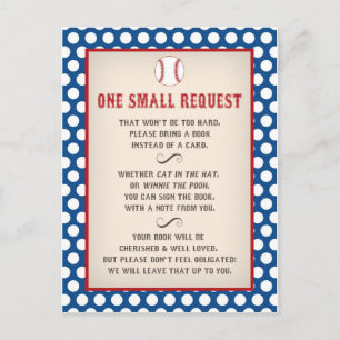 Invitación Baby Shower de béisbol trae una postal de solicitu