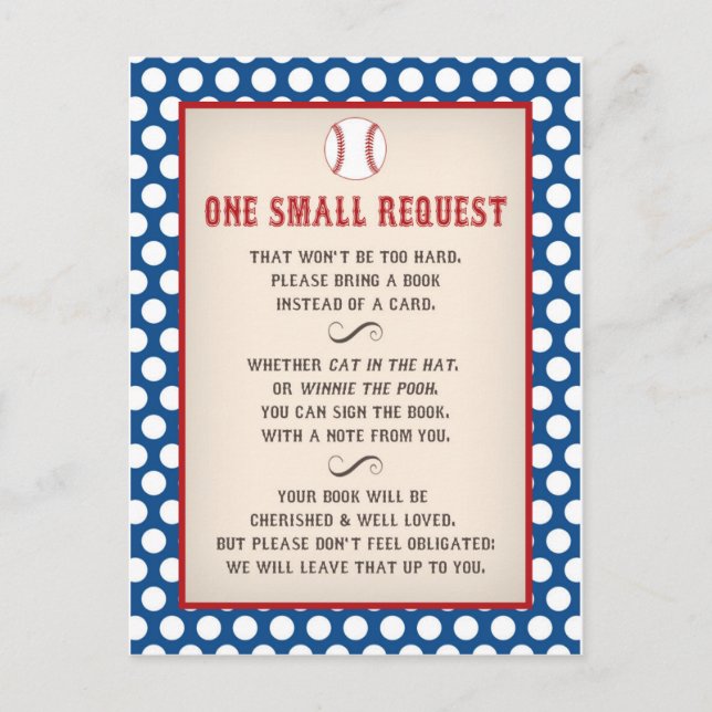 Invitación Baby Shower de béisbol trae una postal de solicitu (Anverso)