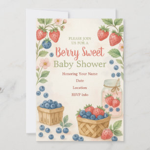 Invitación Baby Shower de Berry Sweet Rustic Desig