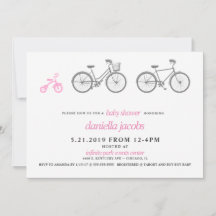Baby Shower de bicicleta rosa