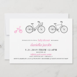 Invitación Baby Shower de bicicleta rosa